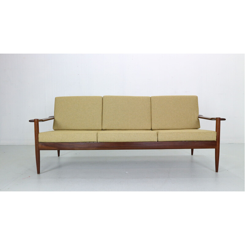 Divano scandinavo a 3 posti in teak, Danimarca 1960