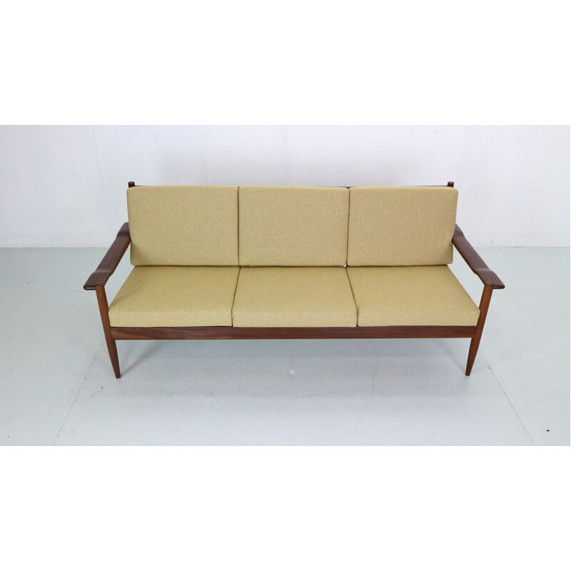 Divano scandinavo a 3 posti in teak, Danimarca 1960