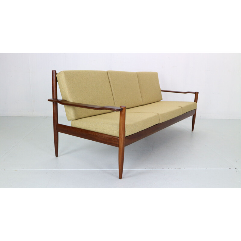 Divano scandinavo a 3 posti in teak, Danimarca 1960