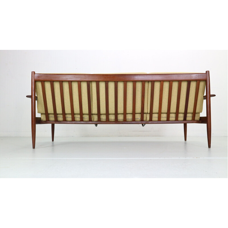 Divano scandinavo a 3 posti in teak, Danimarca 1960