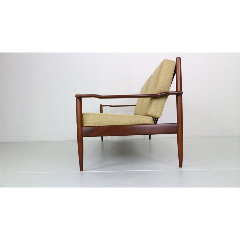 Divano scandinavo a 3 posti in teak, Danimarca 1960