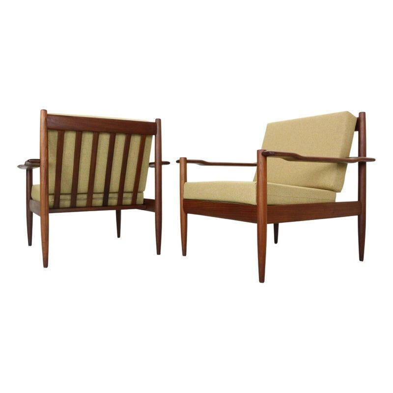 Pair of vintage Scandinavian teak armchairs, Denmark 1960s