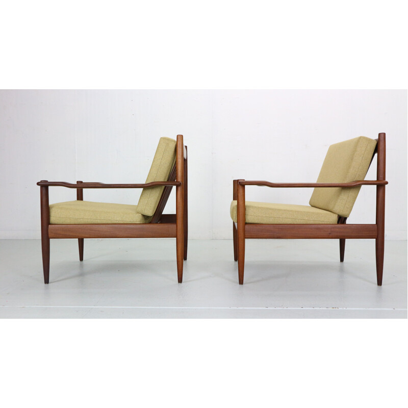 Pair of vintage Scandinavian teak armchairs, Denmark 1960s