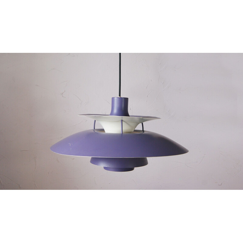 Vintage purple Ph5 pendant lamp by Poul Henningsen for Louis Poulsen