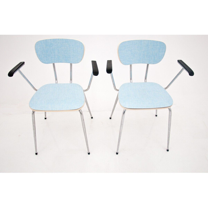 Pair of vintage chairs with armrests, Poland 1970