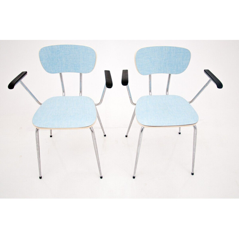 Pair of vintage chairs with armrests, Poland 1970
