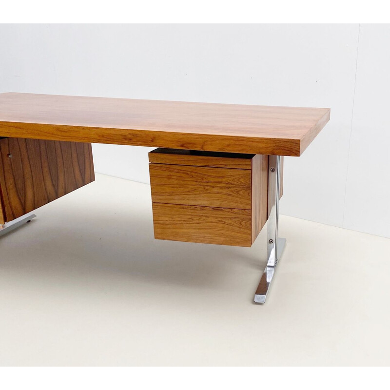 Vintage wooden desk, Italy 1970s