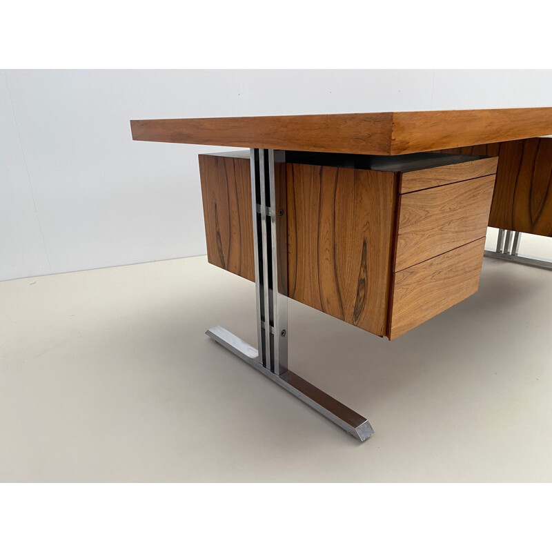 Vintage wooden desk, Italy 1970s