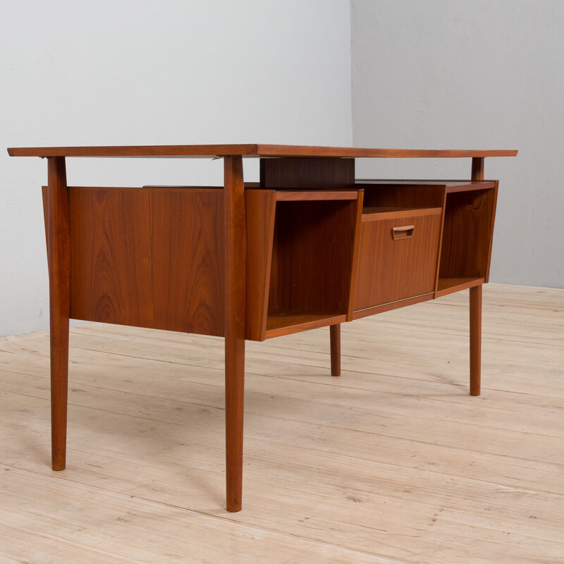 Bureau vintage en teck avec 4 tiroirs, Danemark 1960