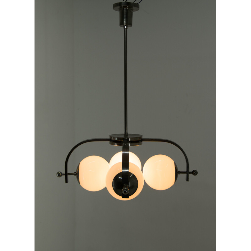 Lustre vintage Bauhaus 4 flammes, 1930