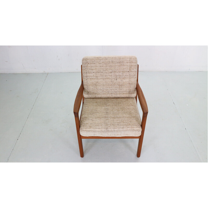 Vintage teak FD-109 lounge chair by Ole Wanscher for France & Søn, Denmark 1956s 