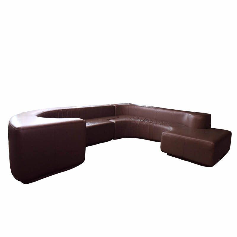 Brown leather sofa Lara by Stilwood, 1960s