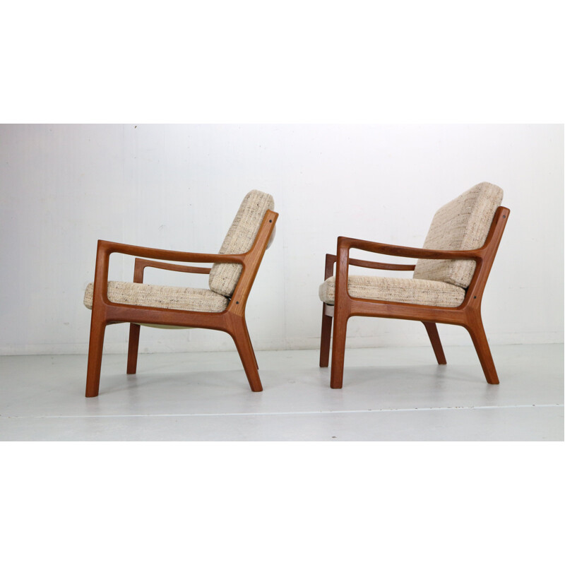 Pair of vintage teak lounge chairs by Ole Wanscher for France & Søn, Denmark 1956s