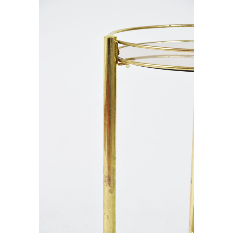 Vintage smoked glass side table, 1980s