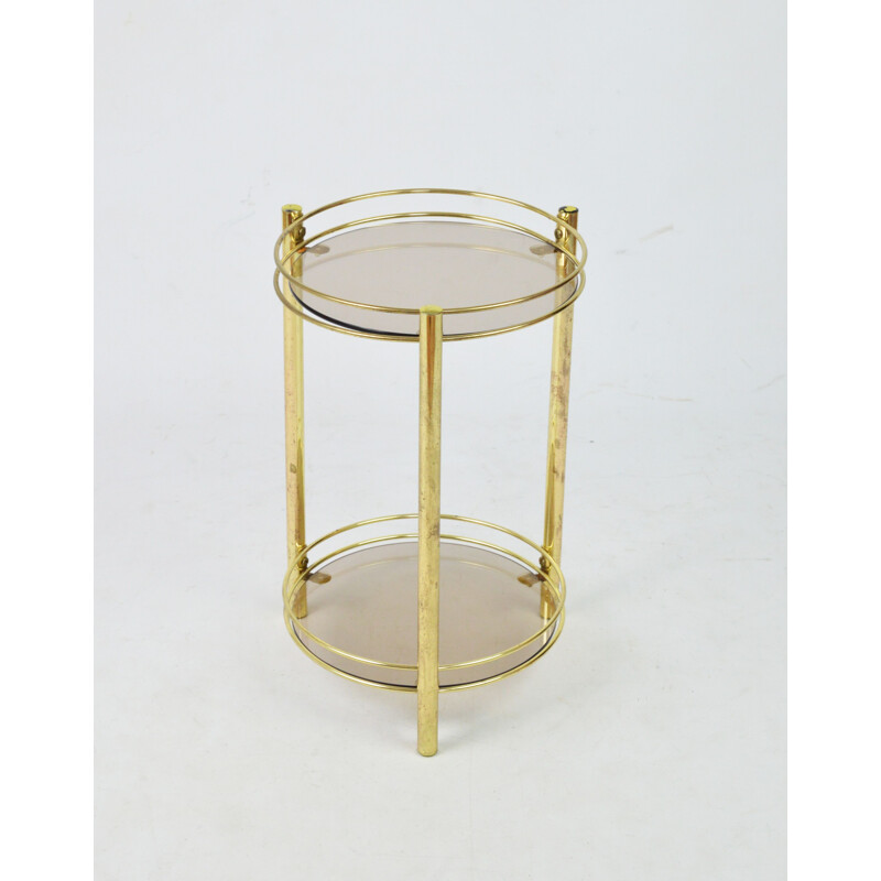 Vintage smoked glass side table, 1980s