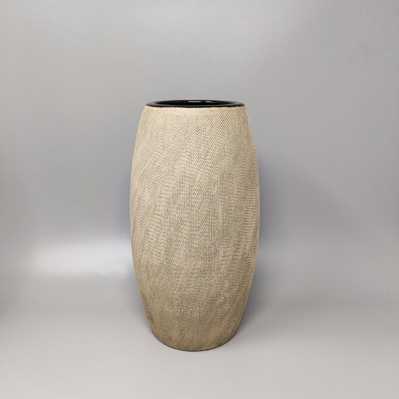 Par de vasos de cerâmica vintage de Deruta, Itália 1970