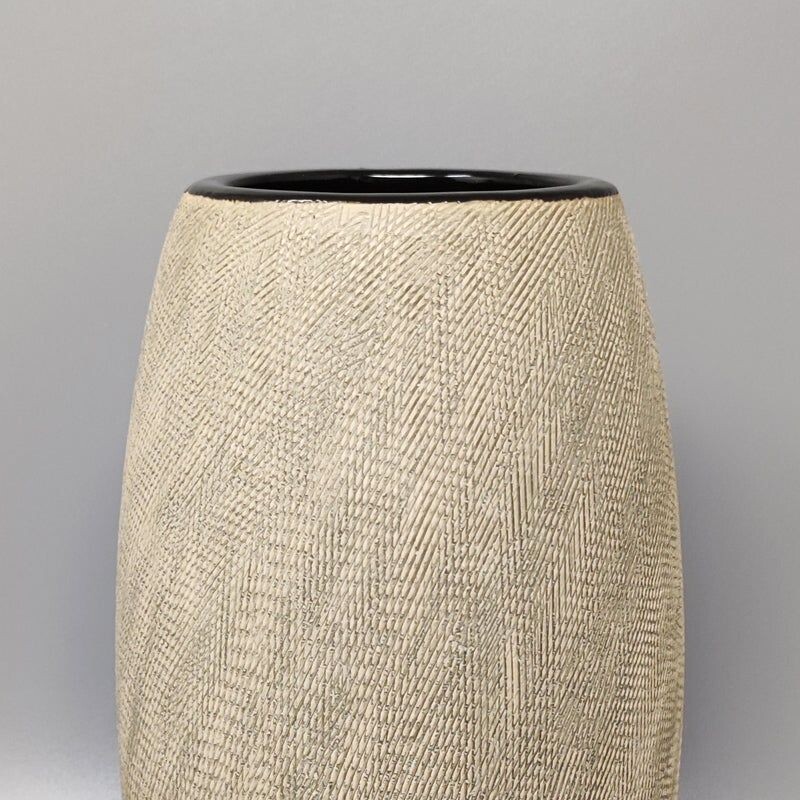 Pareja de jarrones de cerámica vintage de Deruta, Italia 1970