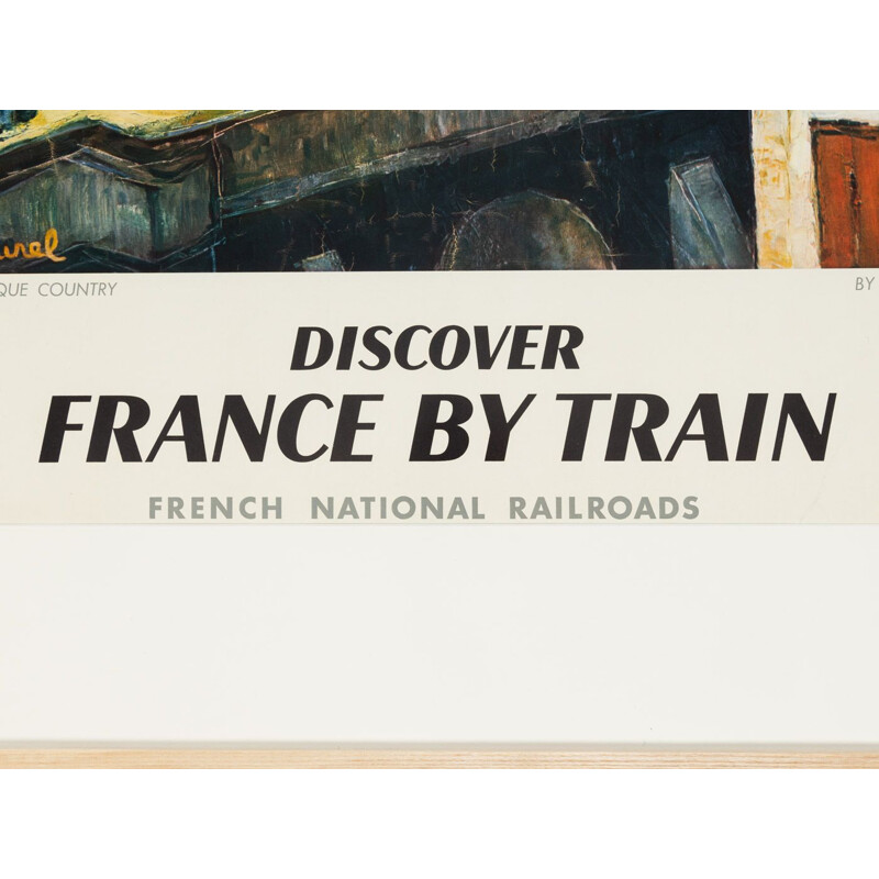 Vintage-Reiseplakat "Das Baskenland" von Auguste Durel für Sncf, Frankreich 1958