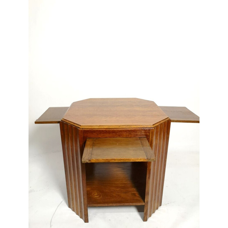 Mesa lateral de teca cúbica Vintage, 1970