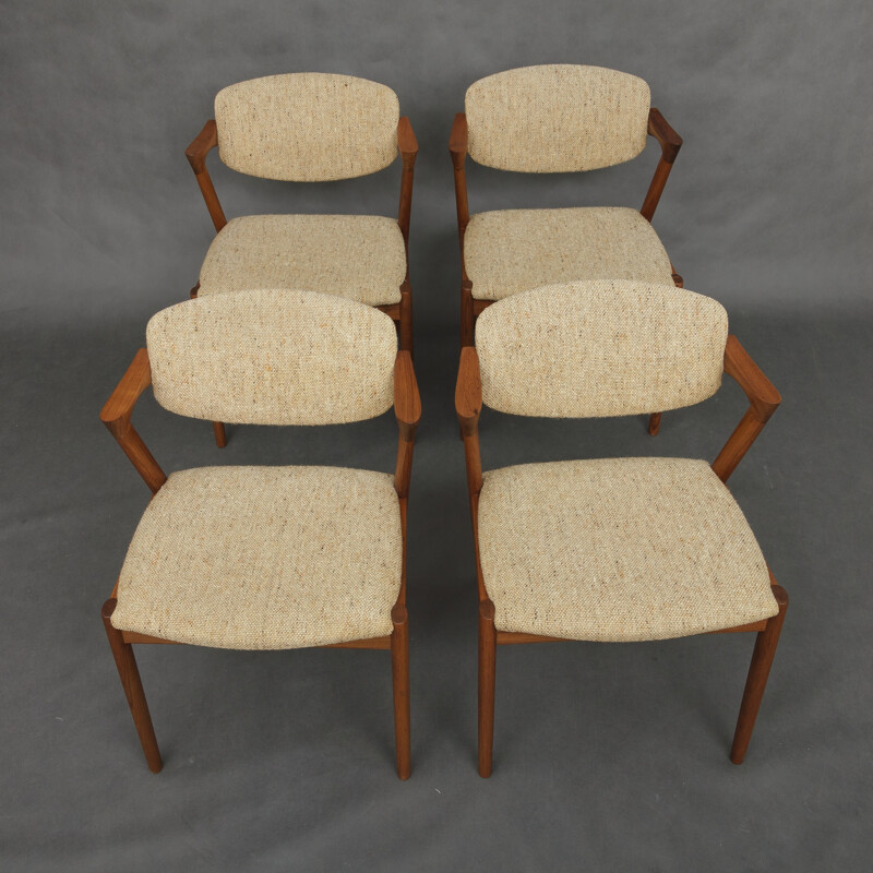 Suite de 4 chaises danoises, Kai KRISTIANSEN - 1957