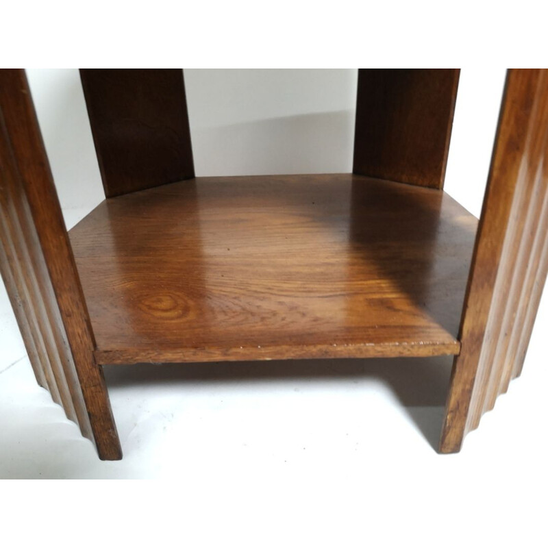 Vintage cubic teak side table, 1970s