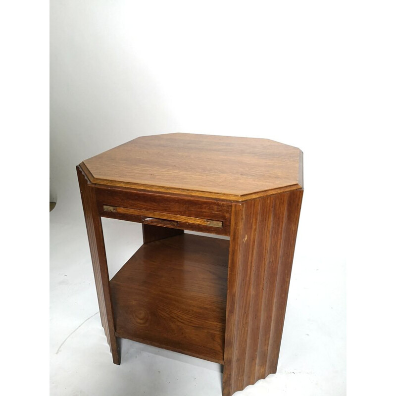 Vintage cubic teak side table, 1970s