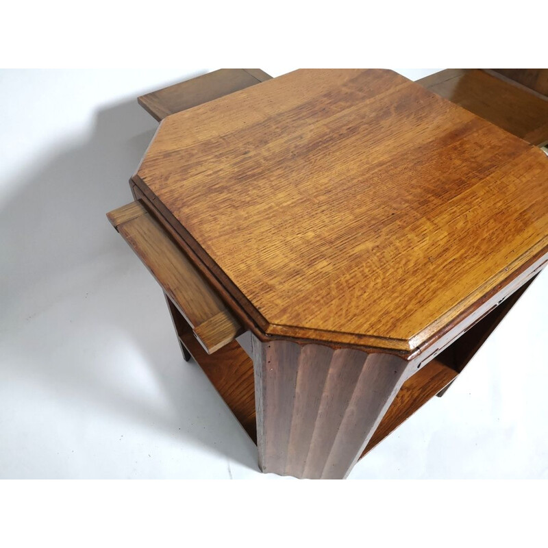 Vintage cubic teak side table, 1970s