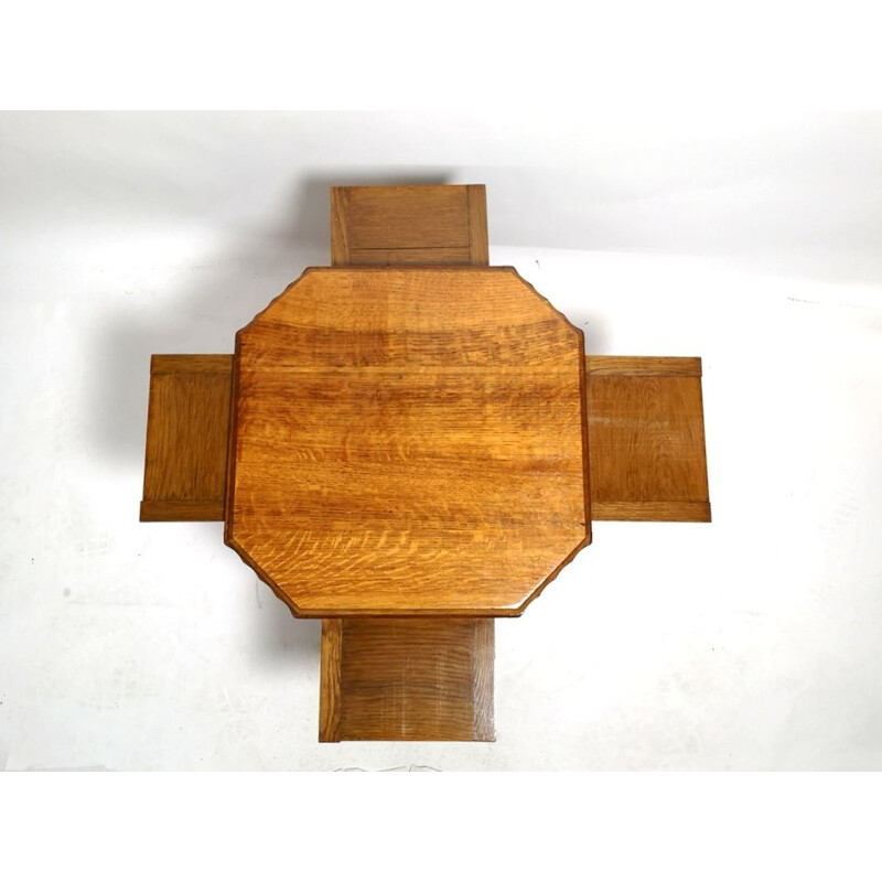 Vintage cubic teak side table, 1970s