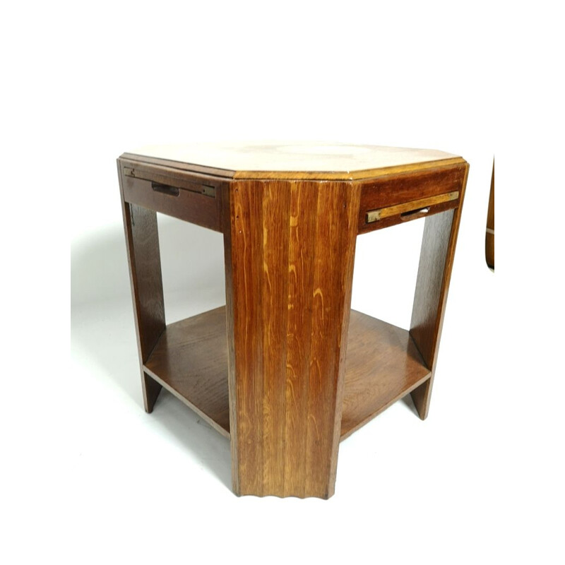 Vintage cubic teak side table, 1970s