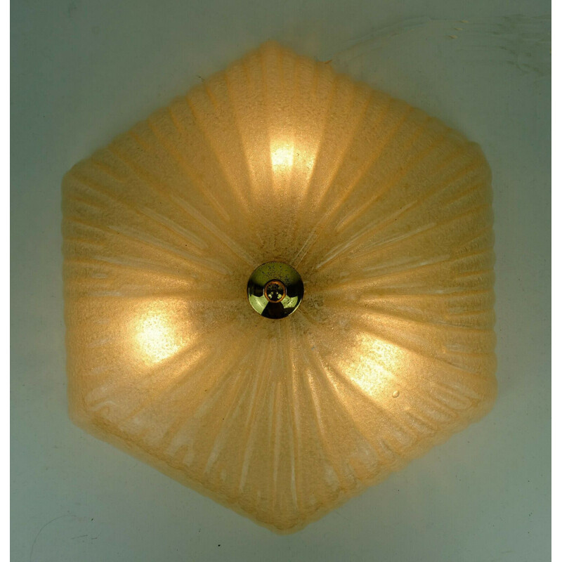 Plafonnier vintage hexagonal par Honsel-Leuchten, Allemagne de l'Ouest 1970
