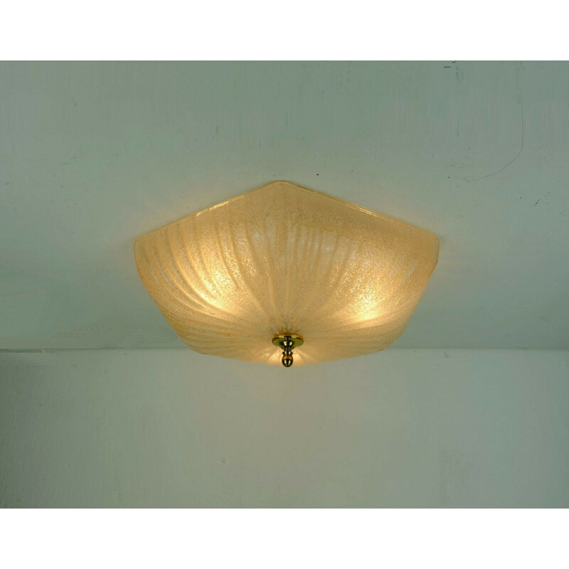Vintage hexagonal ceiling lamp by Honsel-Leuchten, West Germany 1970s