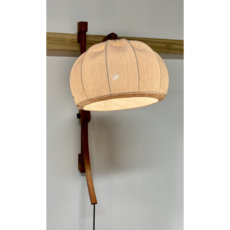 Scandinavian teak wall lamp, 1960s