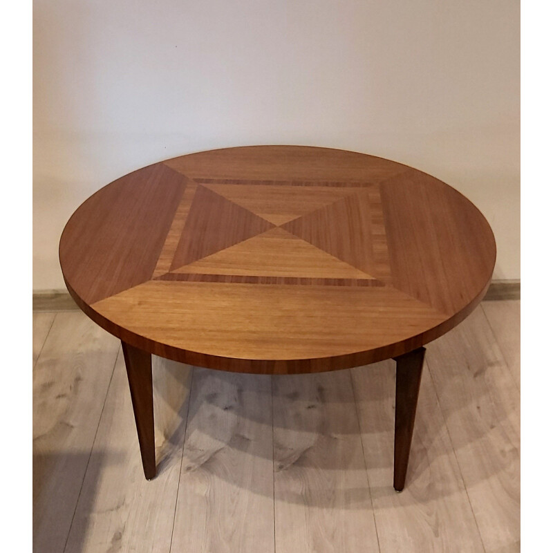 Vintage round coffee table, Denmark 1980s