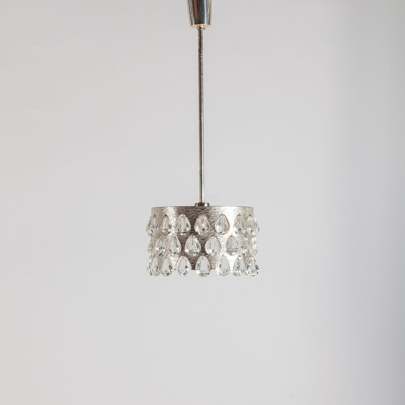 Vintage silver plated chandelier from Palwa, Germany 1970