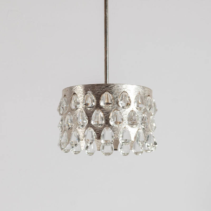 Vintage silver plated chandelier from Palwa, Germany 1970