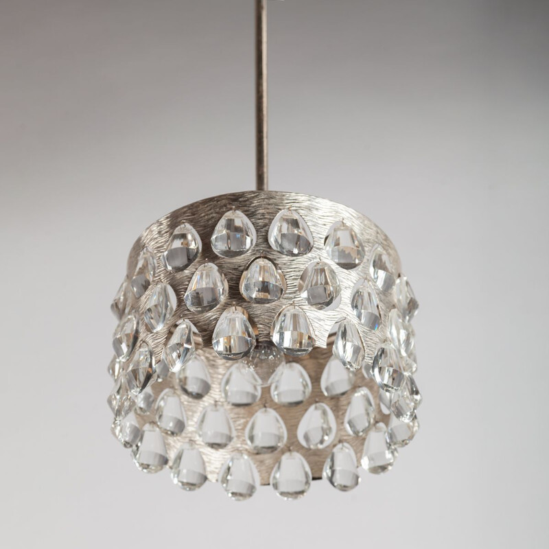 Vintage silver plated chandelier from Palwa, Germany 1970