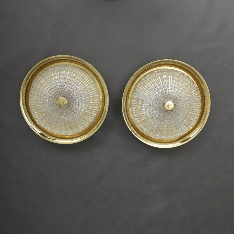 Pair of Orrefors wall lamps, Carl FAGERLUND - 1960s