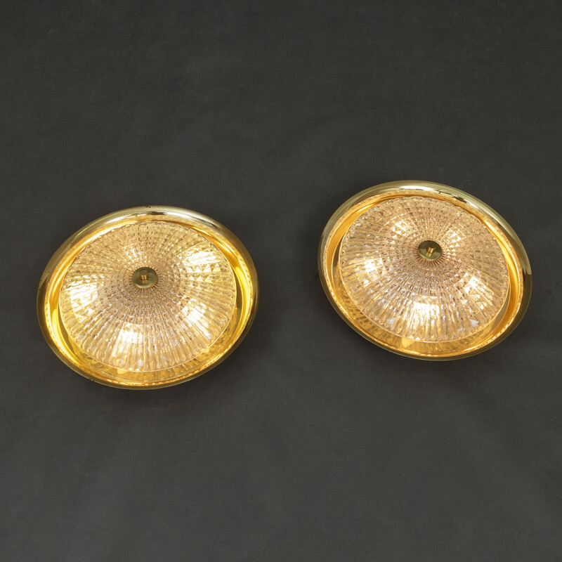 Pair of Orrefors wall lamps, Carl FAGERLUND - 1960s