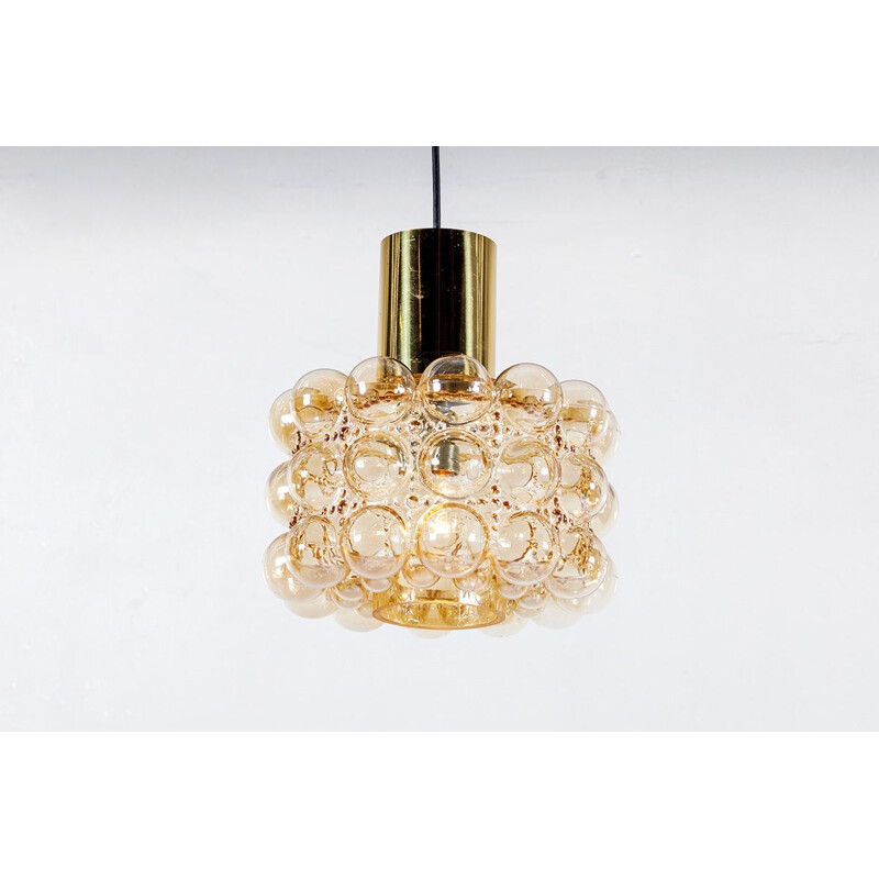 Vintage bubble glass pendant lamp by Helena Tynell and Heinrich Gantenbrink for Glashütte Limburg, 1960