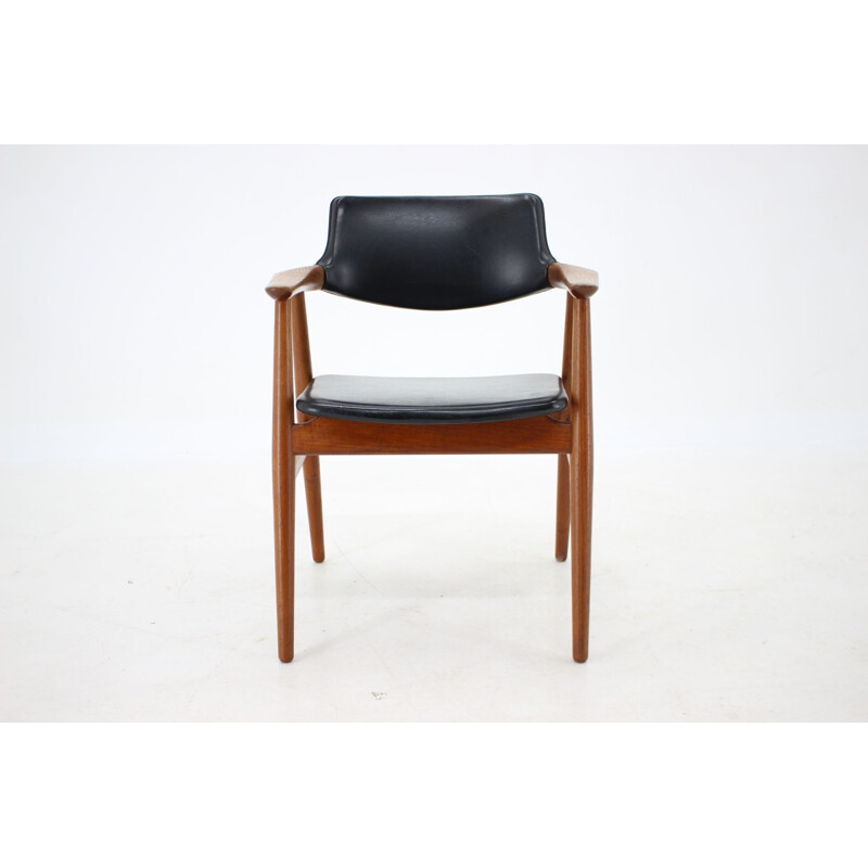 Vintage teak and leatherette armchair by Svend Åge Eriksen for Glostrup, Denmark 1960s