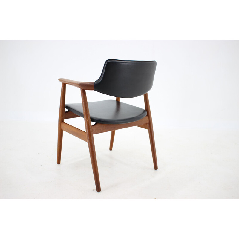 Vintage teak and leatherette armchair by Svend Åge Eriksen for Glostrup, Denmark 1960s