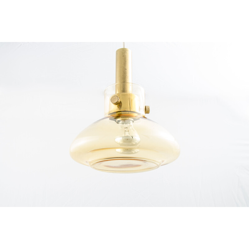 Mid-century brass and glass pendant lamp by Helena Tynell for Limburg, 1960s