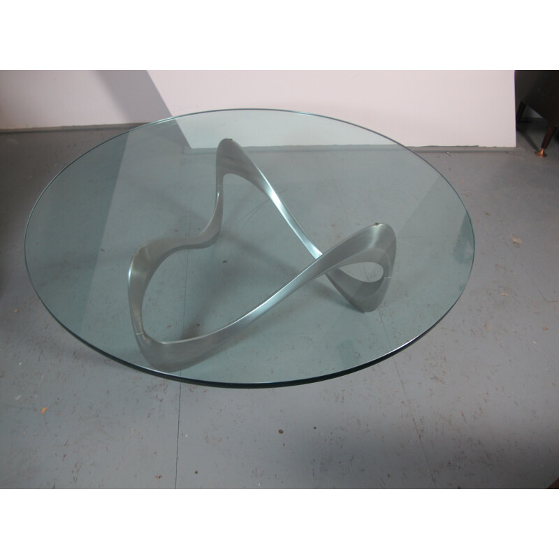 Ronald Schmitt aluminum and glass coffee table, Knut HESTERBERG - 1960s