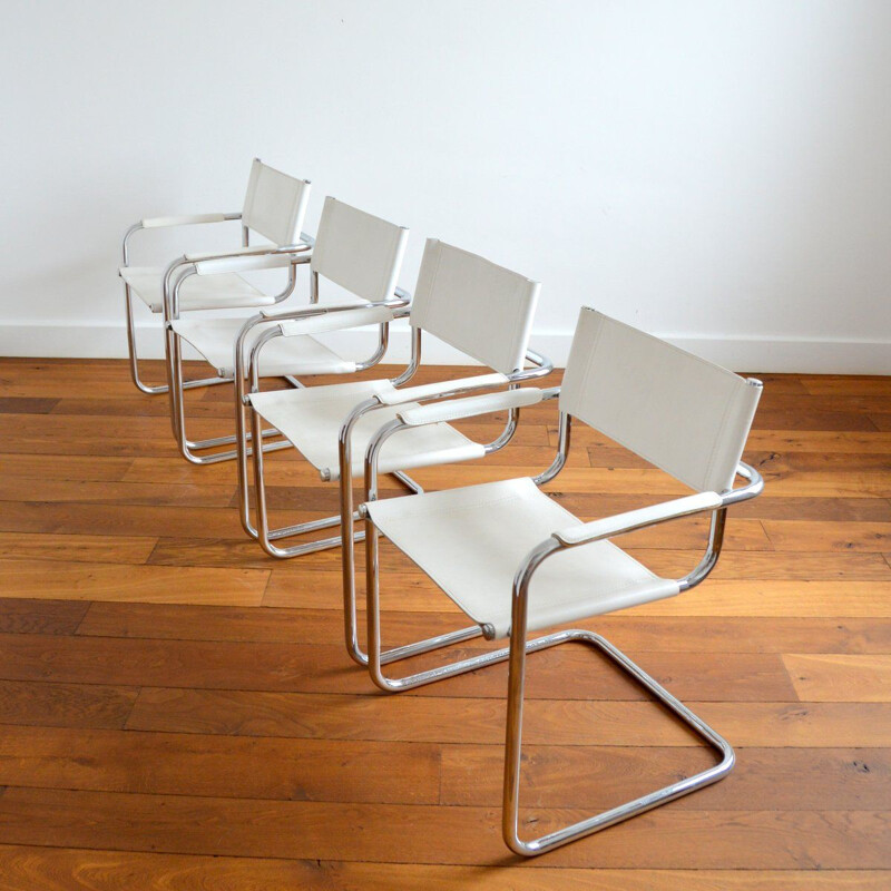 Lot de 4 fauteuils vintage Bauhaus de Mateo Grassi, 1970