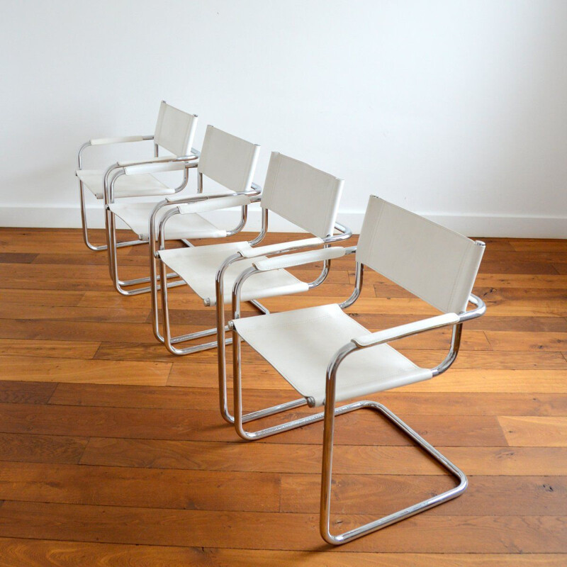 Set of 4 vintage Bauhaus armchairs by Mateo Grassi, 1970