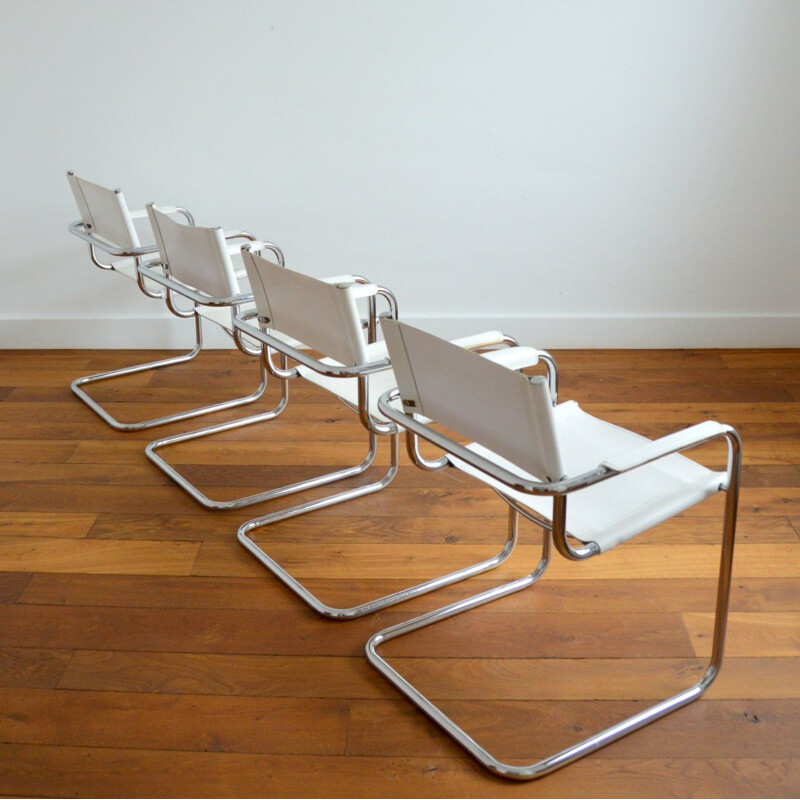 Set of 4 vintage Bauhaus armchairs by Mateo Grassi, 1970