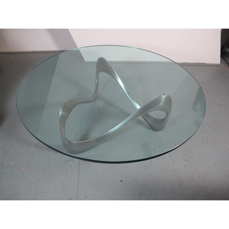 Ronald Schmitt aluminum and glass coffee table, Knut HESTERBERG - 1960s