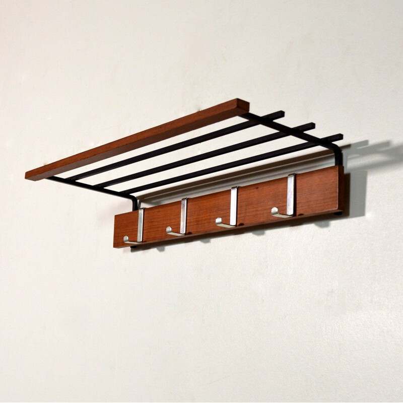 Scandinavian vintage coat rack in teak, 1960s