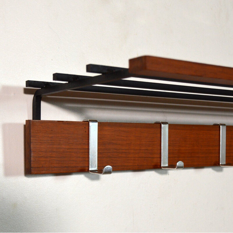 Scandinavian vintage coat rack in teak, 1960s