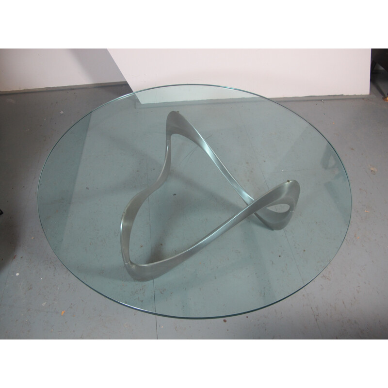 Ronald Schmitt aluminum and glass coffee table, Knut HESTERBERG - 1960s